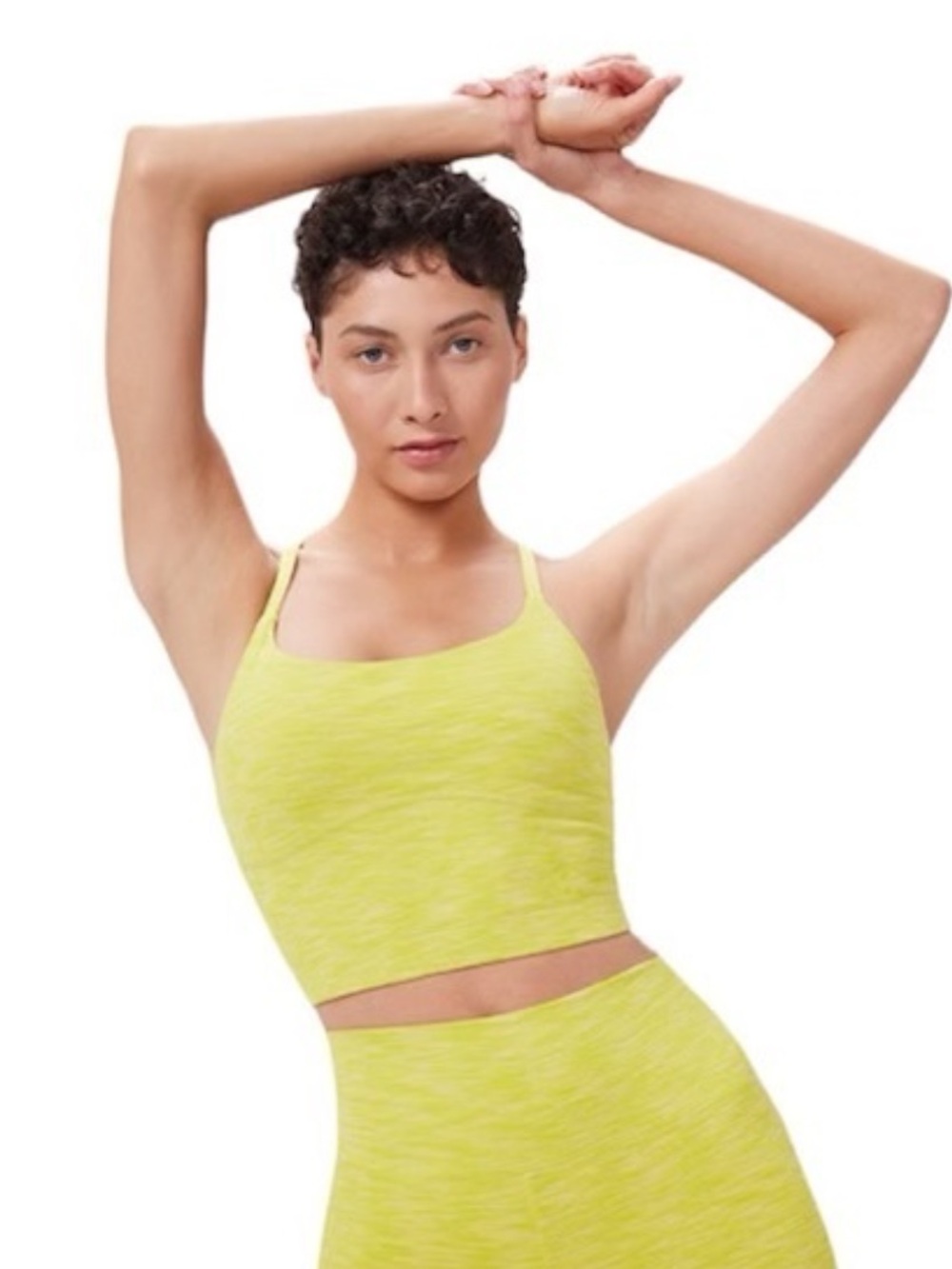 NWT OG outdoor voices flow crop top in bright chartreuse size medium